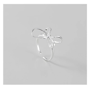 Nahaufnahme des polierten S925 Sterlingsilber Bogens mit verstellbarem Ringband