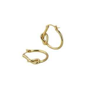 Boucles d'oreilles créoles S925 argent sterling avec nœud et fini or 18 carats