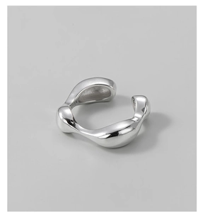 Macro shot of S925 sterling silver ring showing the inner S925 hallmark and lava texture