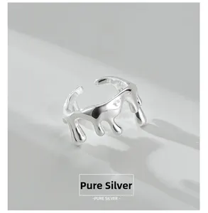 Detail showing S925 sterling silver hallmark on the inner band of the lava ring