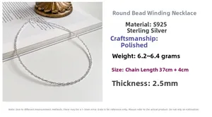 Macro detail of S925 sterling silver beaded choker necklace showing spiral texture and specs