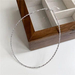 925 Sterling Silver Shimmering Choker Necklace For Women Minimalist Twisted Rope Chain Clavicle Necklace Fashion Jewelry Gift
