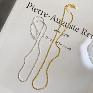 Collier minimaliste en argent sterling S925 à billes, finitions or et argent