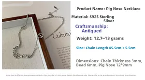 Spécifications de taille pour le collier maille marine en argent sterling S925