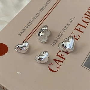 925 Sterling Silver Vintage Heart Huggie Earrings Minimalist Glossy Polished Small Large Heart Hoop Earrings Jewelry For Women Gift