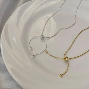 Minimalist S925 sterling silver snake chain necklaces in gold and silver finish