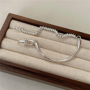 925 Sterling Silver Abacus Bead Bracelet With U-Shaped Clasp Vintage Polished Symmetrical Splicing Design Jewelry For Women