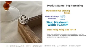 Detailed view of S925 sterling silver ring with polished pig nose hollow link design