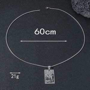 Men's stainless steel Tarot The Star pendant necklace with 60cm bead chain jewelry