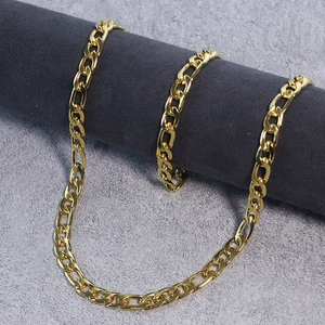 Minimalist Polished Stainless Steel Figaro Chain Necklace And Bracelet Set For Men Women Fashion Commuting Jewelry Gift