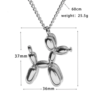 Pendentif chien ballon poli avec chaîne de 60cm dimensions 37x36mm bijoux hiphop
