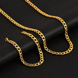 Roestvrijstalen Cubaanse Schakel Ketting Armband Set Voor Heren Dames Goud Zilver Regenboog Hip Hop Sieraden