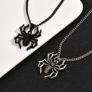 Gothic Spinne Anhänger Halskette Legierung Retro Halloween Schmuck Punk Streetwear Accessoire Für Herren Damen Täglich Party