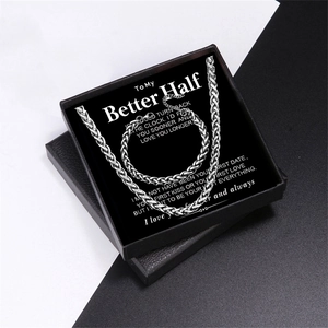 Herren Drachenknochen Halskette und Armband Set in silber in einer schwarzen Geschenkbox