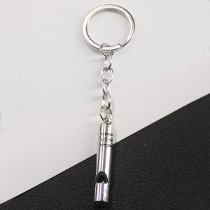 Stainless Steel Whistle Keychain For Men Women Outdoor Emergency Survival Loud Sound Metal Whistle Key Ring Pendant Bag Hanging Decor Gift
