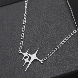 Punk Gothic Stainless Steel Star Pendant Necklace For Men Women Cyberpunk Y2K Fashion Curb Chain Jewelry Accessories