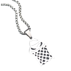 Gepolijste roestvrijstalen ijsje hanger ketting met een dikke schakelketting