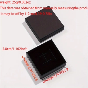 Matte black jewelry gift box with sponge insert and texture for watches and rings