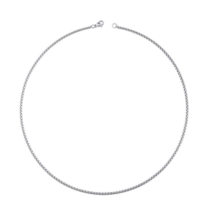 Polished 60cm stainless steel box chain necklace with lobster clasp for men and women