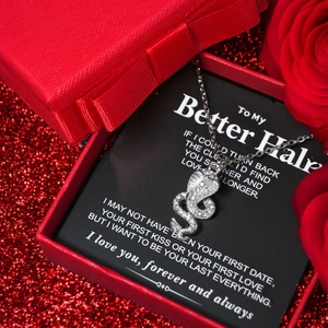 Collana Con Ciondolo a Forma di Cobra in Acciaio Inossidabile per Donna Gioielli di Design Animale Con Strass Con Confezione Regalo Rossa