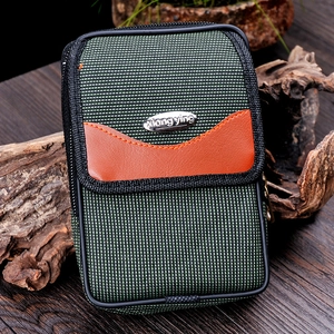 Men Outdoor Oxford Cloth Waist Bag Solid Color Belt Loop Phone Pouch Casual Zipper Pockets Wallet For Daily Work Travel