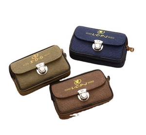 Waterproof leather buckle waist bag for outdoor sports in blue, green, and brown colors