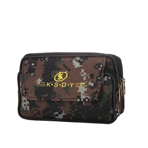 Men Tactical Camouflage Waist Bag PU Leather Outdoor Phone Pouch Multipurpose Belt Loop Cell Phone Holster Sport Bag