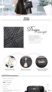 Close-up of black shell bag detail featuring quilted texture and light gold hardware