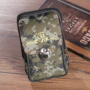 Housse de téléphone tactique camouflage avec clip ceinture et double fermeture éclair