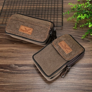 Wasserdichte Canvas Gürteltasche für Herren mit Magnetschließe und Doppelschichtfächern