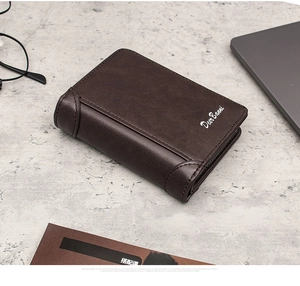 Macro shot of dark brown leather wallet texture with fine stitching and metal zipper