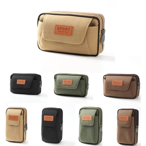 Men Casual PU Leather Phone Waist Bag Multi-Layer Outdoor Belt Pouch Sporty Smartphone Case Belt Loop Mini Wallet Carry Bag