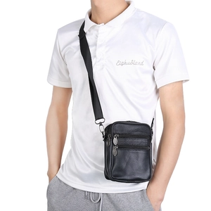 Herren Vintage Kunstleder Gürteltasche Multi-Reißverschluss Handytasche Gürtelschlaufe Umhängetasche Wasserdicht Sport Fanny Pack