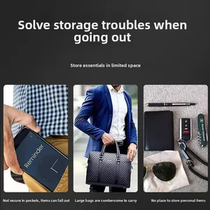 Collage of daily essentials like phone and sunglasses showing storage needs for men