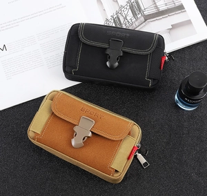 Tactical Oxford cloth waist pouch with buckle closure and durable texture detail