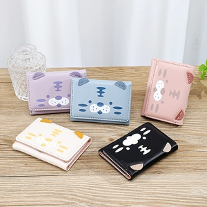 Portefeuilles courts pliables motif chat et tigre mignons en plusieurs coloris