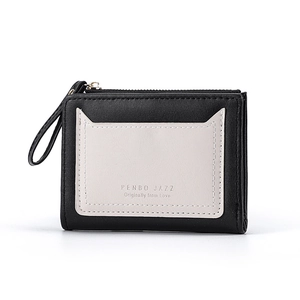 Women's Short PU Leather Wallet Functional Zipper Coin Purse Multi-card Slots Urban Minimalist Fashion Handheld Card Case