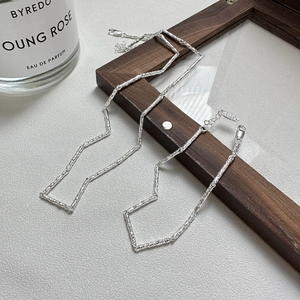 Minimalist S925 sterling silver chain bracelet with unique hammered texture and lobster clasp