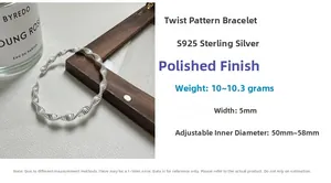Macro detail of S925 sterling silver twisted bangle showing 5mm width and wavy texture