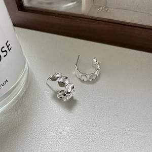 925 Sterlingsilber Oval Ohrringe Für Damen Minimalistisch Geometrisch Poliert C-Form Statement Schmuck Geschenk
