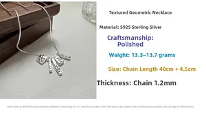 Details der S925 Sterlingsilber Kette mit unregelmäßigen geometrischen Anhängern