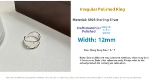 Detail macro of S925 sterling silver irregular ring showing polished smooth texture