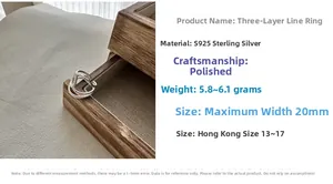Detailansicht des S925 Sterlingsilber Knotenrings mit poliertem Dreischicht-Design
