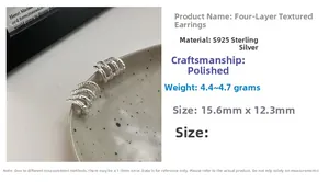 Detailansicht der S925 Sterlingsilber Mehrschicht-Ohrringe mit Größenangaben