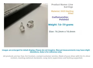Detail shot of S925 sterling silver multi-layer hoop earrings with polished finish
