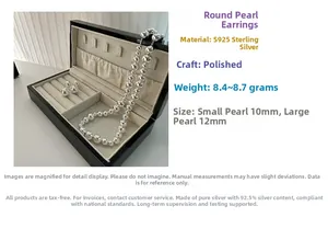 Polished S925 sterling silver ball jewelry set showing 10mm and 12mm bead sizes