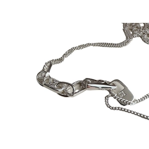 925 silver arabesque sweater necklace with lobster clasp and engraved teardrop pendant