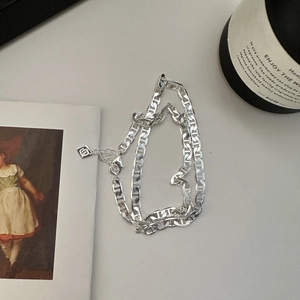Collana a catena ancora in argento sterling S925 con chiusura a moschettone ed estensione