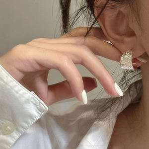Boucles d'oreilles créoles C en argent massif S925 avec motifs floraux gravés rétro