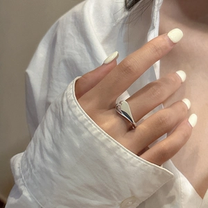 Minimalist S925 sterling silver twisted ring for women worn on the index finger